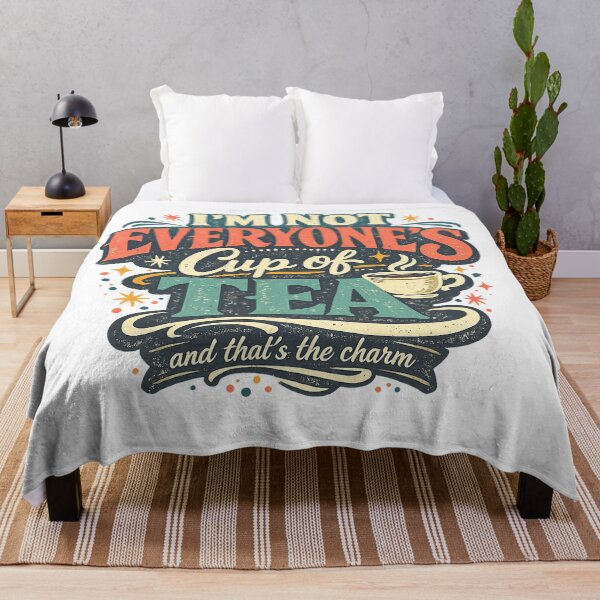 Item preview, I'm Not Everyone's Cup of Tea Funny Sarcastic Retro Quote Art Design designed and sold by inkoutninja.