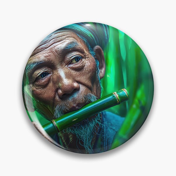 Item preview, Elderly Man Playing Flute in a Bamboo Forest designed and sold by Artessie.