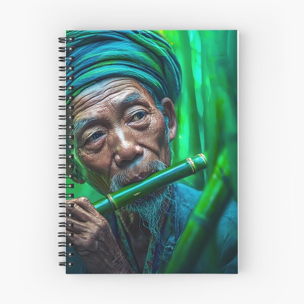 Item preview, Elderly Man Playing Flute in a Bamboo Forest designed and sold by Artessie.