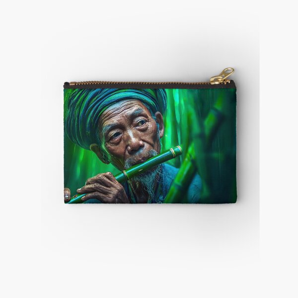 Item preview, Elderly Man Playing Flute in a Bamboo Forest designed and sold by Artessie.