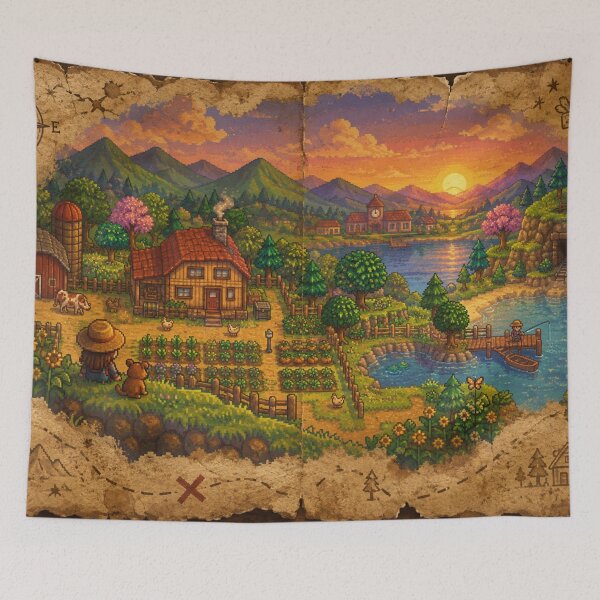 Item preview, Stardew Valley treasure Map designed and sold by FeelTheDrawing.