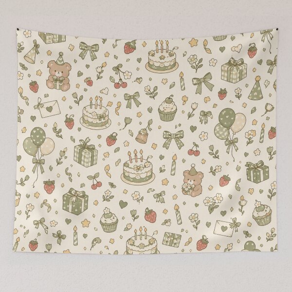 Item preview, Cute Pastel Birthday Party Seamless Pattern designed and sold by ellinnur.