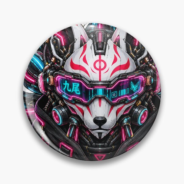 Item preview, Techwear Oni Cyber Fox Kitsune Mask Art designed and sold by RiteshCenter .