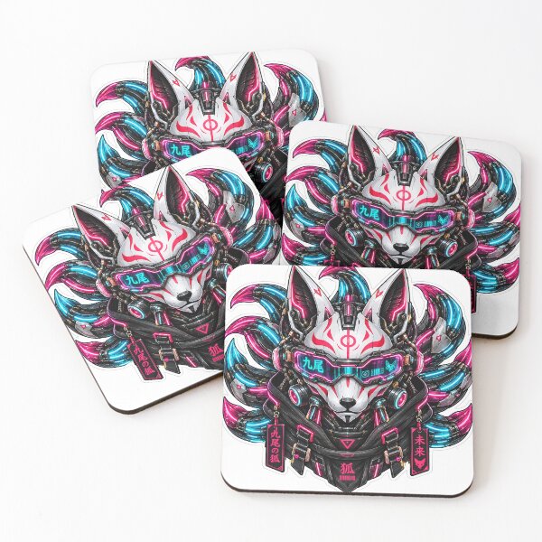 Item preview, Techwear Oni Cyber Fox Kitsune Mask Art designed and sold by RiteshCenter .