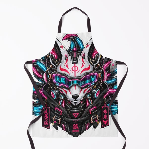 Item preview, Techwear Oni Cyber Fox Kitsune Mask Art designed and sold by RiteshCenter .