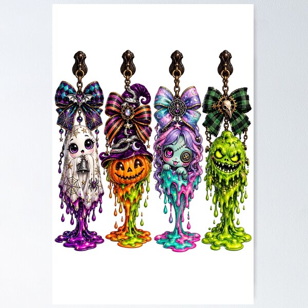 Item preview, Halloween Spooky Charms Zipper Pulls Set designed and sold by Sovereign Supply Co..