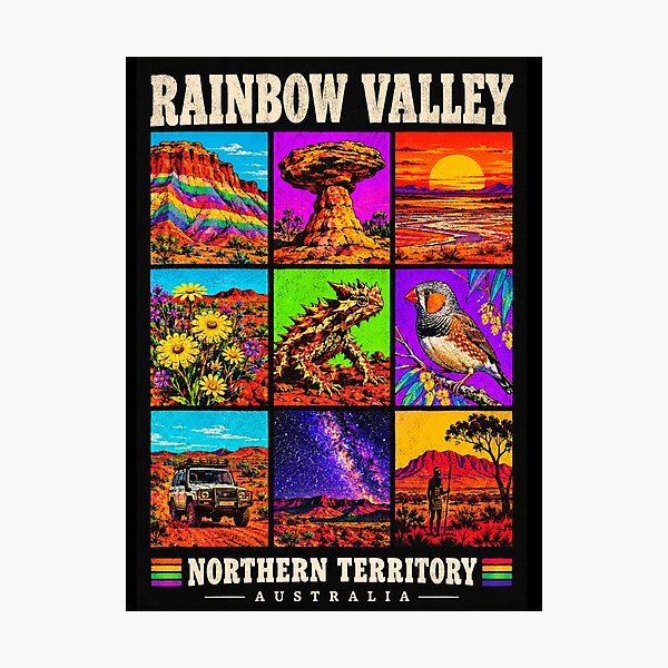 Item preview, Rainbow Valley Northern Territory Retro Travel Red Centre Alice Springs Australia designed and sold by Yellowriversss.