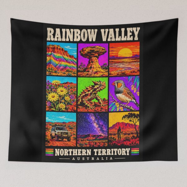 Item preview, Rainbow Valley Northern Territory Retro Travel Red Centre Alice Springs Australia designed and sold by Yellowriversss.