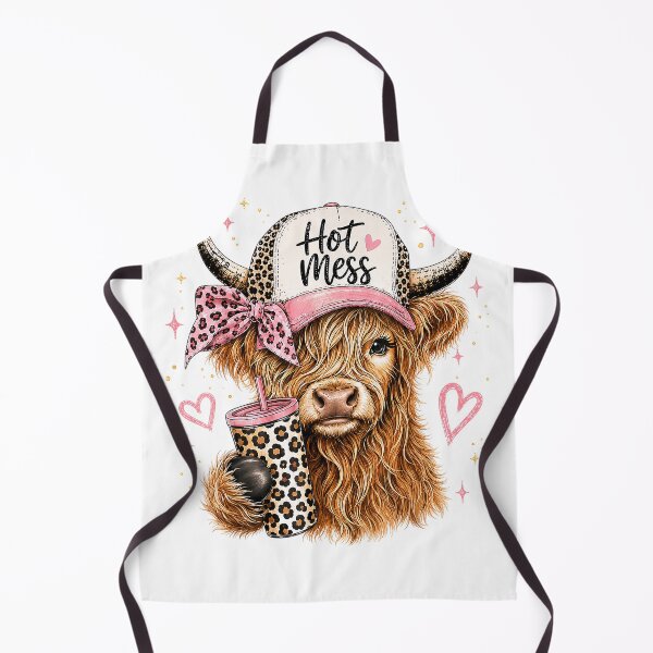 Item preview, Hot Mess Leopard Highland Cow Coffee Farm Animal Lover T-Shirt designed and sold by Cute-Pretty.