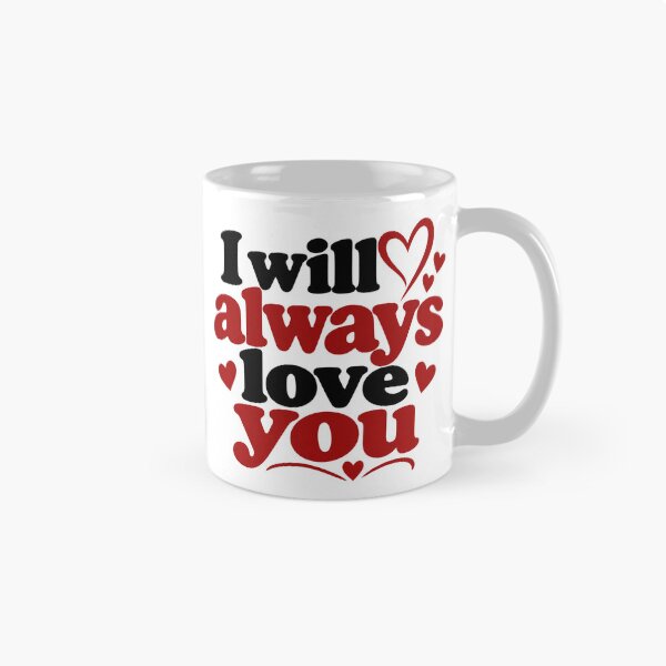 Item preview, I Will Always Love You – Romantic Love Heart Typography designed and sold by Lovestickerco.