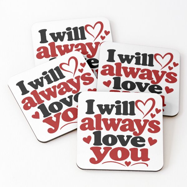 Item preview, I Will Always Love You – Romantic Love Heart Typography designed and sold by Lovestickerco.