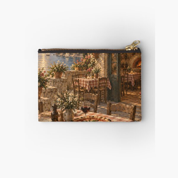 Item preview, Italian Lakeside Oil Painting Sunset Trattoria Terrace "La Dolce Vita" designed and sold by Jozefin's Studio.