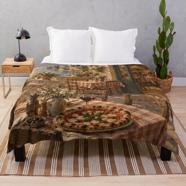 Item preview, Italian Lakeside Oil Painting Sunset Trattoria Terrace "La Dolce Vita" designed and sold by Jozefin's Studio.