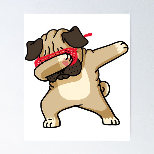 Artikelvorschau, Lustiges Hip-Hop-T-Shirt mit Mops-Dabbing-Mops entworfen und verkauft von uyndonG-rey.