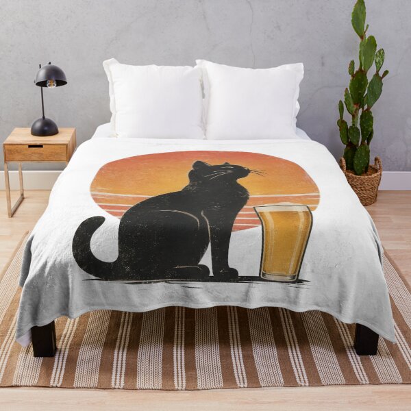 Item preview, Vintage Black Cat and Beer Pint Sunset Retro designed and sold by VELORIA706.