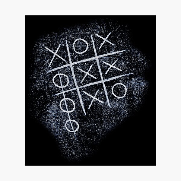 Item preview, Dark Tic Tac Toe Chalkboard Grid Game Art designed and sold by tamicantik47.