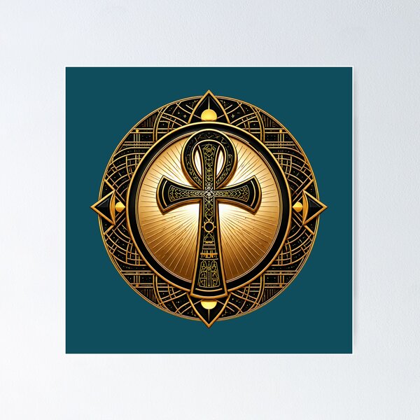 Item preview, Ancient Egyptian Ankh Symbol with Intricate Geometric Design - African Spirituality Art designed and sold by 'VARI'.