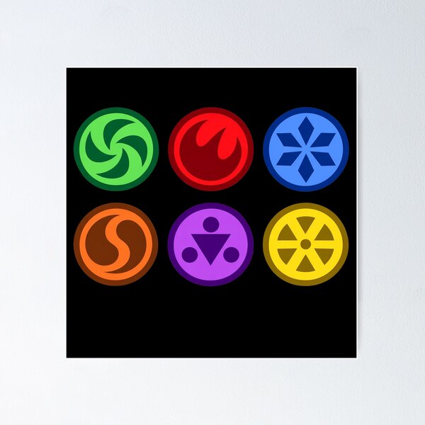 Item preview, Six Colorful Element Emblem Icons - Medallions 3 designed and sold by Eddiepublic.