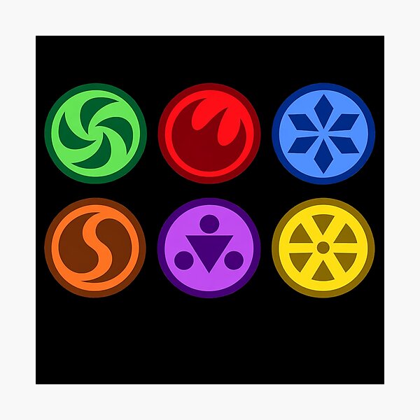 Item preview, Six Colorful Element Emblem Icons - Medallions 3 designed and sold by Eddiepublic.
