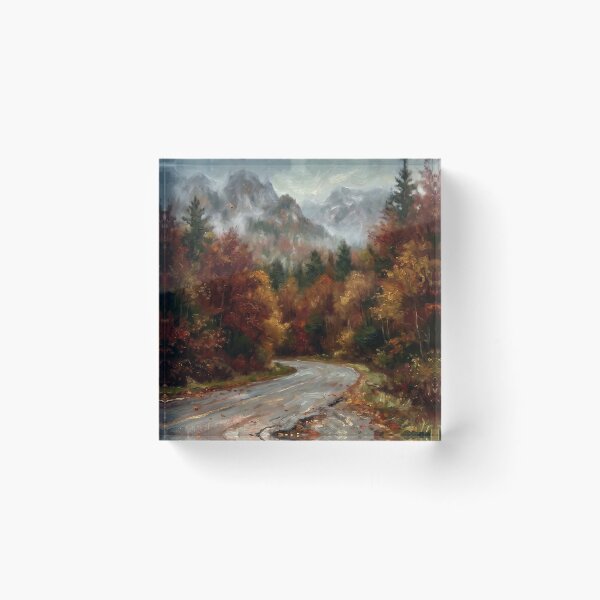 Item preview, Mountain Road in Autumn designed and sold by RedPeaStudio.