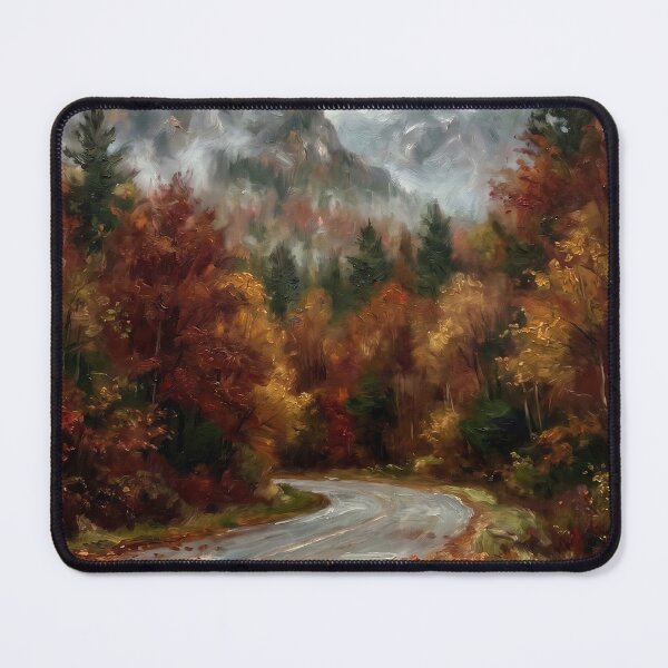 Item preview, Mountain Road in Autumn designed and sold by RedPeaStudio.