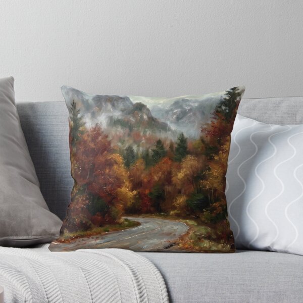 Item preview, Mountain Road in Autumn designed and sold by RedPeaStudio.