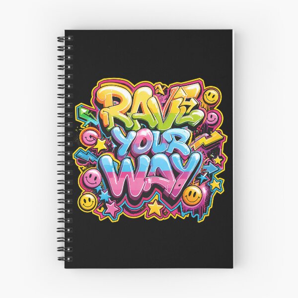 Item preview, Rave Your Way – Neon Acid Graffiti Typography designed and sold by RH Design Lab.
