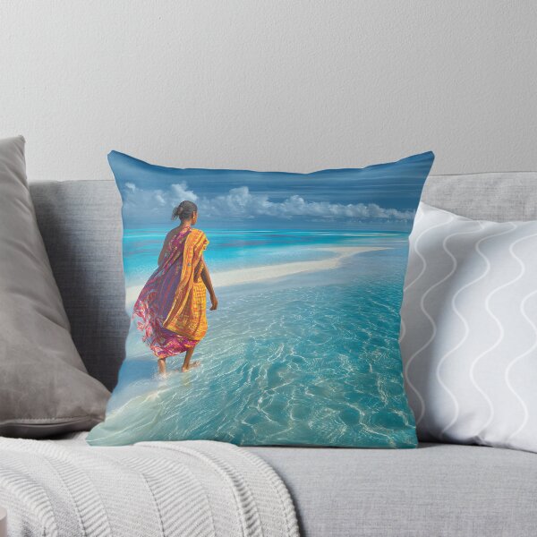 Item preview, Woman Walking in Shallow Turquoise Waters of Ocean designed and sold by Artessie.