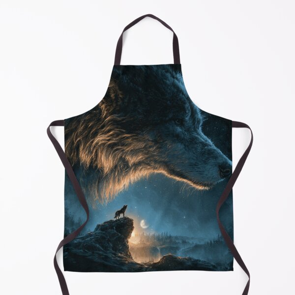 Item preview, Mystical Wolf Howling at Moon Night Sky Design designed and sold by NicolasGlowArt.