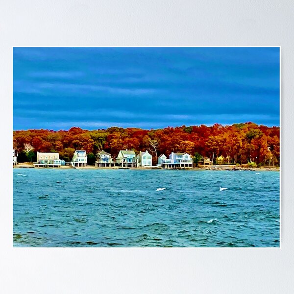 Item preview, Compo Beach Westport, CT - Sam's Seascape Series Houses designed and sold by GiftsbyNaomi.