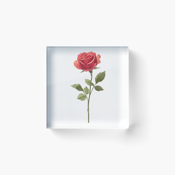 Item preview, Elegant illustration of a red rose – realistic botanical art designed and sold by Nela-&-Lena.