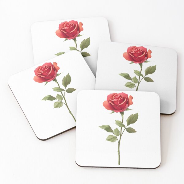 Item preview, Elegant illustration of a red rose – realistic botanical art designed and sold by Nela-&-Lena.