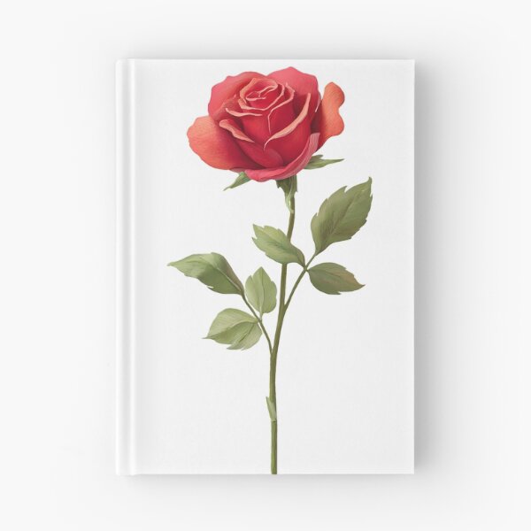 Item preview, Elegant illustration of a red rose – realistic botanical art designed and sold by Nela-&-Lena.