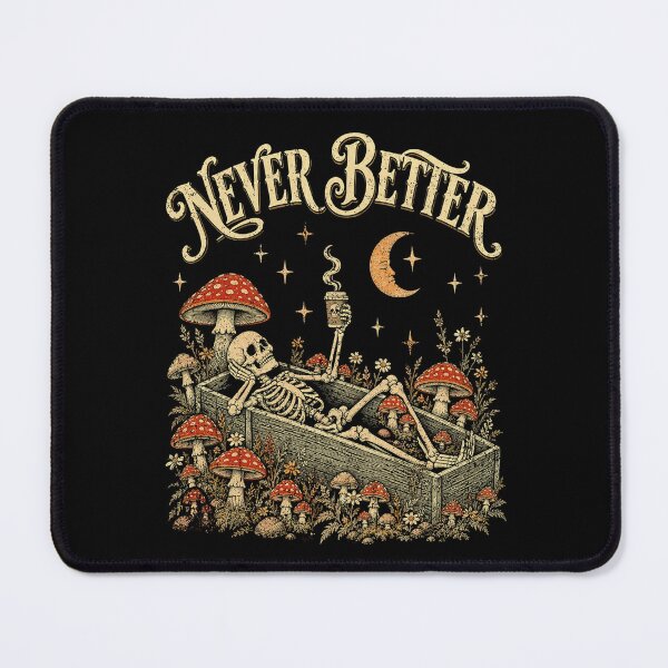 Item preview, Never Better Skeleton Drinking Coffee Cottagegoth designed and sold by elongatedjazz.