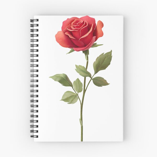 Item preview, Elegant illustration of a red rose – realistic botanical art designed and sold by Nela-&-Lena.