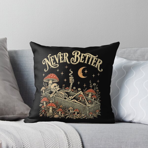 Item preview, Never Better Skeleton Drinking Coffee Cottagegoth designed and sold by elongatedjazz.