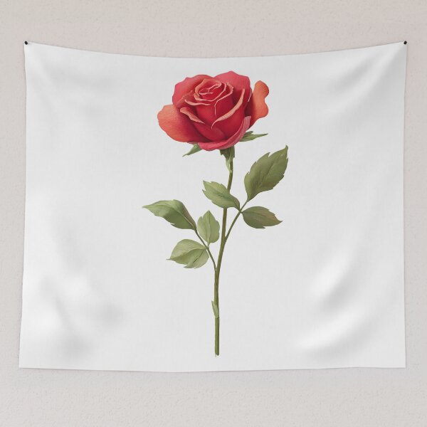 Item preview, Elegant illustration of a red rose – realistic botanical art designed and sold by Nela-&-Lena.