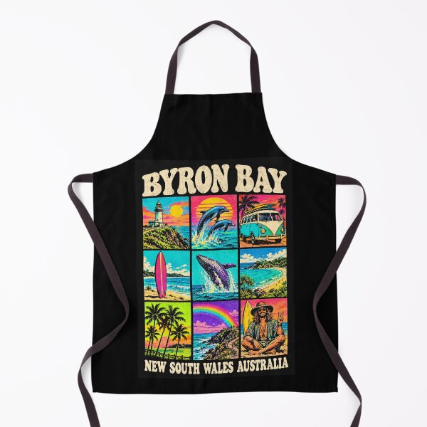 Item preview, Byron Bay New South Wales Retro Travel Lighthouse Surf Dolphins Whale Australia designed and sold by Yellowriversss.