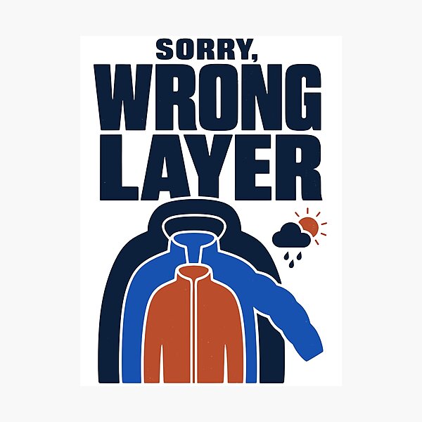 Item preview, Wrong Layer Unpredictable Weather Humor designed and sold by cursotti.