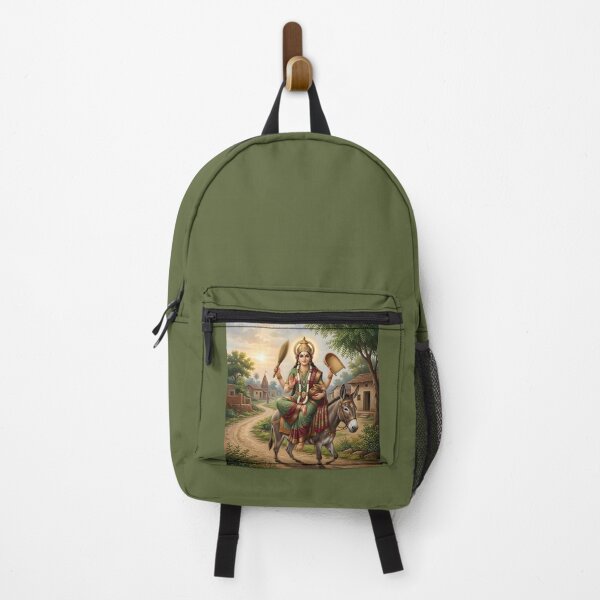 Item preview, Sheetla Mata Riding Donkey Devotional Art designed and sold by hutofdesigns.