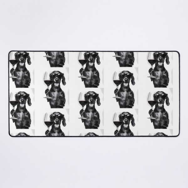 Item preview, Dachshund Dog Drinking Red Wine Wearing Sunglasses designed and sold by uyndonG-rey.
