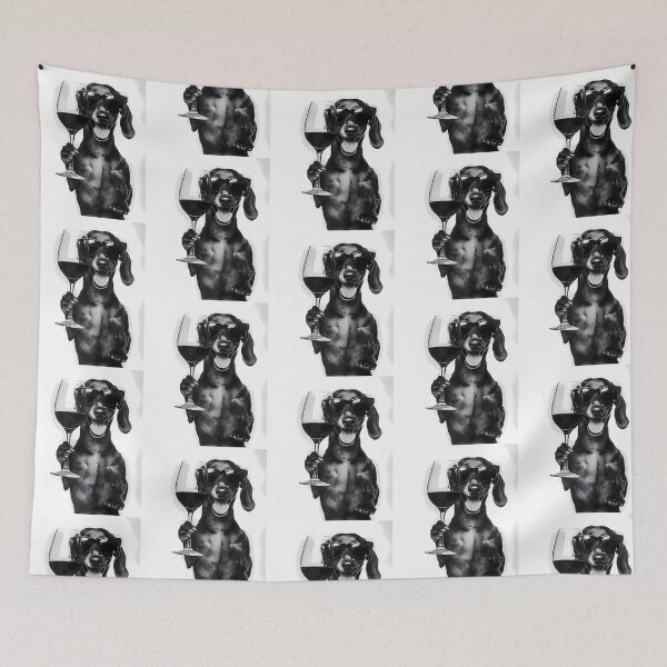 Item preview, Dachshund Dog Drinking Red Wine  Wearing Sunglasses designed and sold by uyndonG-rey.