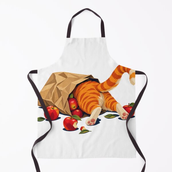 Item preview, Orange Cat Exploring a Grocery Bag of Apples designed and sold by SiripornSeaynng.