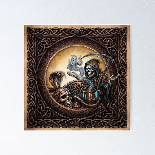 Item preview, Steampunk Grim Reaper Coffee Break designed and sold by nicky2342.