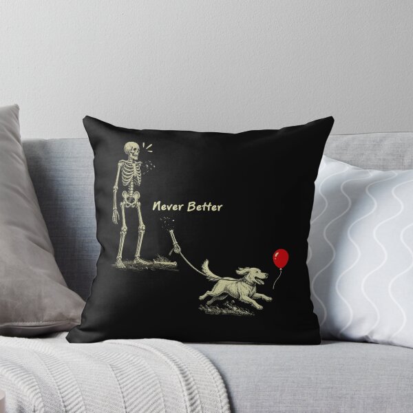 Item preview, Never Better Skeleton Walking Dog Funny Halloween designed and sold by elongatedjazz.