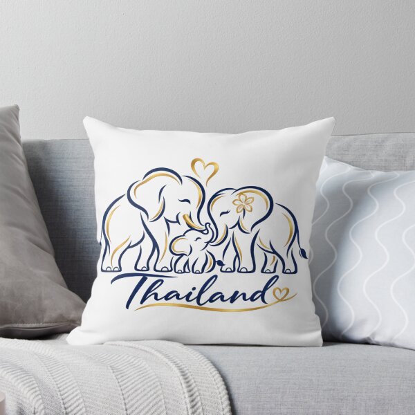 Item preview,     Happy Elephant Family of Three Gold Navy Line Art designed and sold by Nicha Studio.