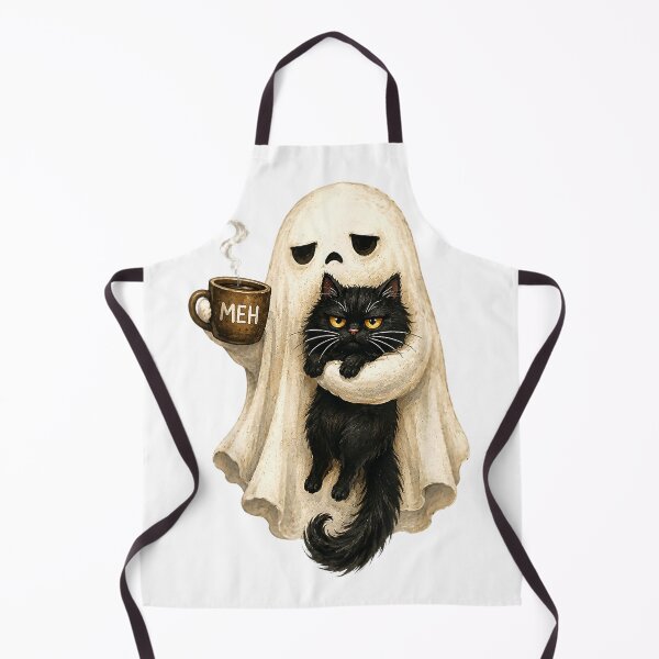 Item preview, Ghost Cat Spooky Black Cat Funny Halloween Coffee Lover T-Shirt designed and sold by Offhand.