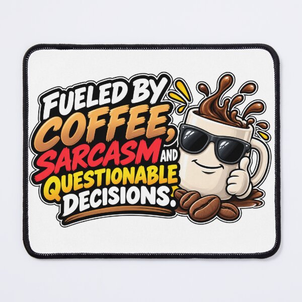 Item preview, Fueled By Coffee Sarcasm And Questionable Decisions Design designed and sold by Kenzie & Co.