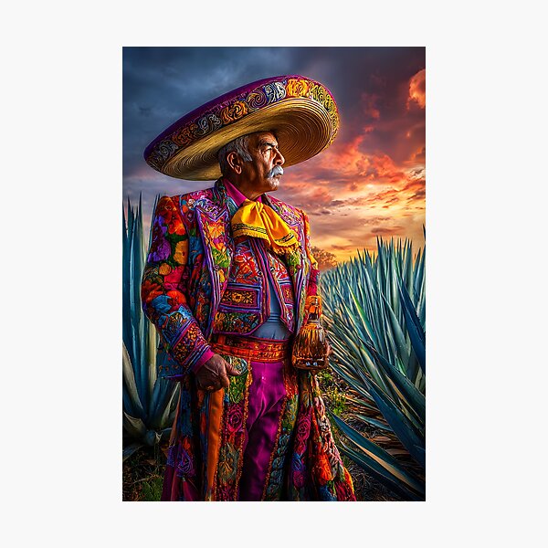 Item preview, Vibrant Traditional Mexican Attire at Sunset designed and sold by Artessie.