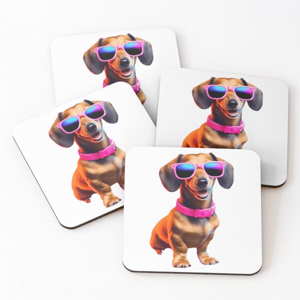 Item preview, Dachshund With Sunglasses No Background Retrowave Style 2 designed and sold by uyndonG-rey.